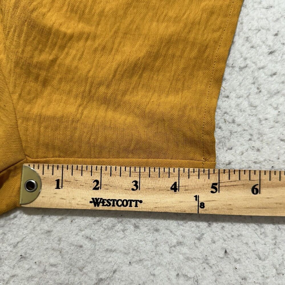 Retrology Women's XL Medallion Gold Yellow Paperbag Shorts 5" Inseam Tie Front - Picture 11 of 11